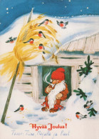 BABBO NATALE Buon Anno Natale GNOME Vintage Cartolina CPSM #PAY171.A - Santa Claus