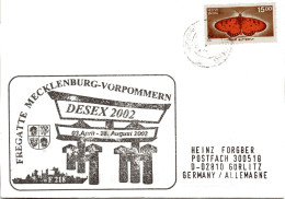 (Freg3)BRD Cachetumschl. FREGATTE"MECKLENBURG VORPOMMERN F218"-Ostasienreise DESEX 2002 EF Indien TSt 2002 Indien - Boten