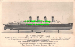 R549181 S. S. Mauretania. The Science Museum. Cunard Steamship - World