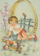 EASTER CHILDREN EGG Vintage Postcard CPSM #PBO276.A - Pascua