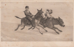 BURRO Animales Vintage Antiguo CPA Tarjeta Postal #PAA049.A - Donkeys