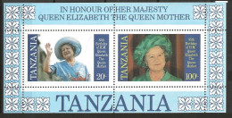Tanzania 1985 Queens Mother 85 Years Old, Mi Bloc 43, MNH(**) - Tanzania (1964-...)