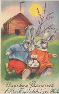 EASTER RABBIT EGG Vintage Postcard CPA #PKE286.A - Pascua