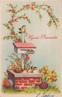 OSTERN HUHN EI Vintage Ansichtskarte Postkarte CPA #PKE110.A - Pascua