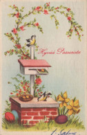 OSTERN HUHN EI Vintage Ansichtskarte Postkarte CPA #PKE110.A - Ostern