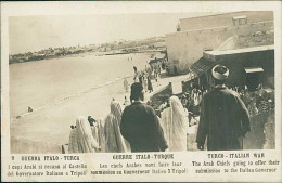 LIBYA / LIBIA - TURKEY / ITALY WAR - ARAB CHIEFS GOING TO OFFER SUBMISSION TO THE GOVERNOR - RPPC POSTCARD 1910s (12598) - Libia