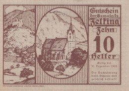 10 HELLER 1920 Stadt ZELL AM SEE Salzburg Österreich Notgeld Banknote #PE101 - Lokale Ausgaben