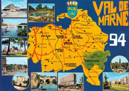 1 Map Of France * 1 Ansichtskarte Mit Der Landkarte - Département Val De Marne - Ordnungsnummer 94 * - Cartes Géographiques