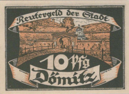 10 PFENNIG 1922 Stadt DoMITZ Mecklenburg-Schwerin UNC DEUTSCHLAND Notgeld #PI542 - Lokale Ausgaben