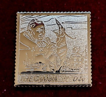 Gambia 2005, Pope John Paul II Speaking, Gold Leaf Stamp/embossed, Death Of The Pope, MNH , Mi. 5572 - Gambie (1965-...)