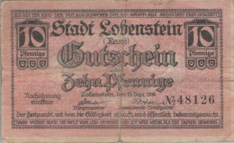 10 PFENNIG 1919 Stadt LOBENSTEIN Reuss DEUTSCHLAND Notgeld Banknote #PI194 - [11] Emissions Locales