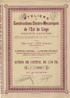 - Titre De 1927 -  Ateliers De Constructions Electro-Mécaniques De L'Est De Liège  - - Industrial