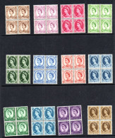 GREAT BRITAIN - Various Pre Decimal Wildings In Blocks Of 4 MNH - Unused Stamps