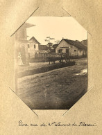 St Laurent Du Maroni , Guyane * Une Rue Du Village * Attelage Buffles Boeufs * RARE Photo Circa 1890/1910 10x8cm - Saint Laurent Du Maroni