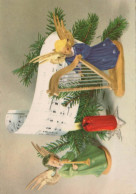 ÁNGEL Feliz Año Navidad Vintage Tarjeta Postal CPSM #PAS763.ES - Anges