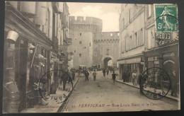 CPA PERPIGNAN 66 Rue Louis Blanc Et Le Castillet - Perpignan