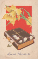 OSTERN FLOWERS Vintage Ansichtskarte Postkarte CPA #PKE303.DE - Ostern