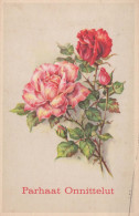 FLOWERS Vintage Ansichtskarte Postkarte CPA #PKE617.DE - Flowers