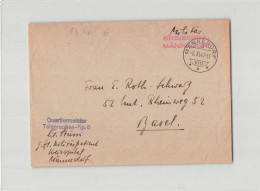 AG2674 HELVETIA KREISSPITAL MANNEDORF QUARTIER MEISTER TELEGRAPHEN - KP. 6 TO BASEL - Postmarks