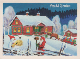 PÈRE NOËL NOËL Fêtes Voeux Vintage Carte Postale CPSMPF #PAJ459.FR - Santa Claus