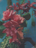 FLORES LENTICULAR 3D Vintage Tarjeta Postal CPSM #PAZ169.ES - Flowers