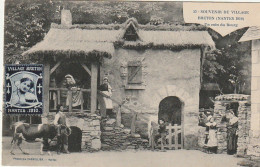 OP 23-(44) SOUVENIR DU VILLAGE BRETON ( NANTES 1910 ) - UN COIN DU BOURG - VIGNETTE -  2 SCANS - Pays De La Loire