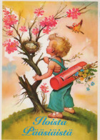 PASCUA NIÑOS HUEVO Vintage Tarjeta Postal CPSM #PBO286.ES - Easter