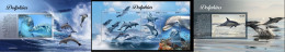 Liberia 2020, Animals, Dolphins I, 4val In BF+2BF - Liberia