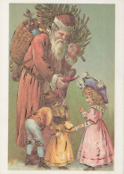 SANTA CLAUS CHILDREN CHRISTMAS Holidays Vintage Postcard CPSM #PAK377.GB - Santa Claus