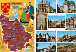 1 Map Of France * 1 Ansichtskarte Mit Der Landkarte - Département Vienne - Ordnungsnummer 86 * - Landkarten