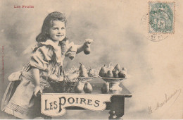 OP 26 - LES FRUITS - LES POIRES - BERGERET - FILLETTE ET COUPE DE FRUITS  - 2 SCANS - Bergeret