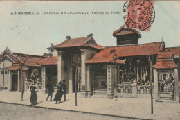 PE 1-(13) MARSEILLE - EXPOSITION COLONIALE - PAVILLON DU TONKIN - CARTE COLORISEE - 2 SCANS - Colonial Exhibitions 1906 - 1922