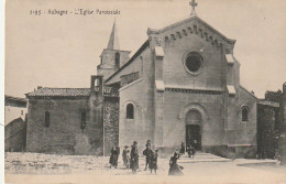 PE 1-(13) AUBAGNE - L' EGLISE PAROISSIALE - ENFANTS SUR LE PARVIS - 2 SCANS - Aubagne