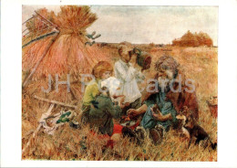 Painting By A. Plastov - Harvest - Children - Old Man - Russian Art - 1979 - Russia USSR - Unused - Paintings