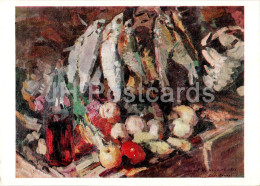 Painting By K. Korovin - Fish , Wine And Fruits - Still Life - Russian Art - 1979 - Russia USSR - Unused - Malerei & Gemälde