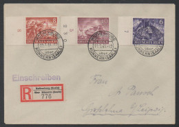 ROTHENBURG - SAALE - III REICH / 1944  Mi # 834/5 & 841 BOGENRAND  AUF R-BRIEF ==> GROSSLEHNA  (ref 8168) - Lettres & Documents