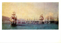 Painting By Ivan Aivazovsky - Black Sea Fleet In Feodosia - Sailing Ship - Russian Art - 1986 - Russia USSR - Unused - Malerei & Gemälde