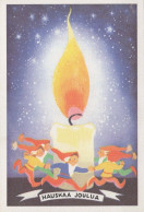 Buon Anno Natale CANDELA Vintage Cartolina CPSMPF #PKG161.IT - Nieuwjaar