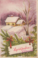 Buon Anno Natale Vintage Cartolina CPSMPF #PKG222.IT - Nieuwjaar