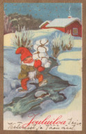 Buon Anno Natale GNOME Vintage Cartolina CPSMPF #PKD477.IT - Anno Nuovo