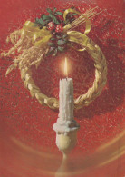 Buon Anno Natale CANDELA Vintage Cartolina CPSM #PBN793.IT - Neujahr