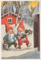 Buon Anno Natale GNOME Vintage Cartolina CPSM #PBB450.IT - Neujahr