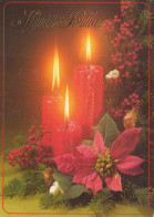 Buon Anno Natale CANDELA Vintage Cartolina CPSM #PAW300.IT - Neujahr