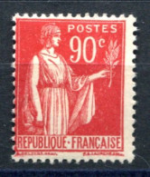 RC 27580 FRANCE COTE 42€ N° 285 - 90c ROUGE TYPE PAIX NEUF * MH TB - Ungebraucht