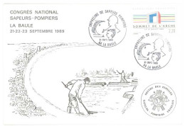Cp Congrès National Sapeurs-Pompiers La Baule 1989  (PHIL) - Covers & Documents