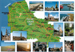 1 Map Of France * 1 Ansichtskarte Mit Der Landkarte - Département Pas-de-Calais - Ordnungsnummer 62 * - Cartes Géographiques