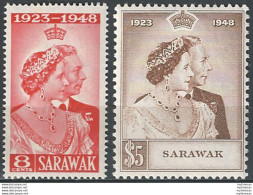 1948 Sarawak Royal Silved Wedding 2v. MNH SG. N. 165/66 - Autres & Non Classés