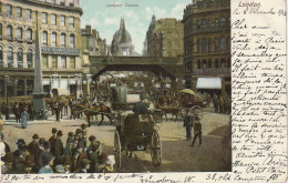 PE 18 - LONDON - LUDGATE CIRCUS - CARTE COLORISEE (1903) - 2 SCANS - Autres & Non Classés