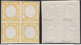 1861 PROVINCE NAPOLETANE, N° 23 20 Grana Giallo MNH/** QUARTINA - Naples