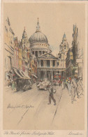 PE 18 - LONDON - ST PAUL' S FROM LUDGATE HILL - PAINTER MARJORIE BATES (1936)- 2 SCANS - Sonstige & Ohne Zuordnung